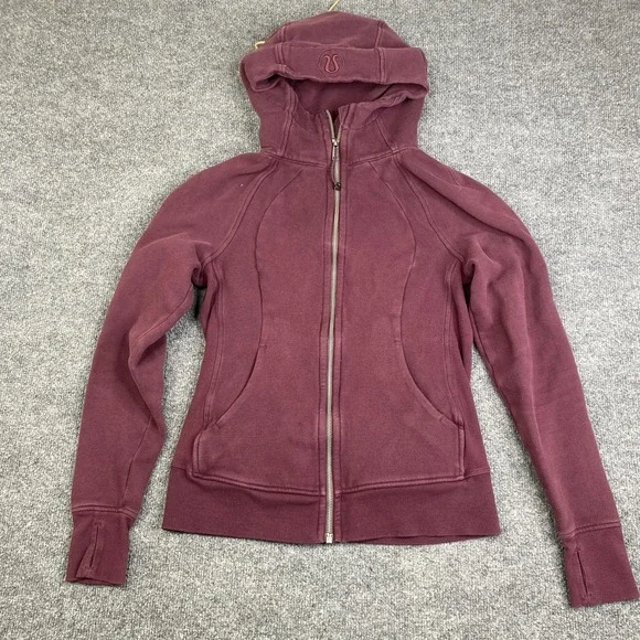 Lululemon Scuba Hoodie Womens 6 Purple Full Zip Sweatshirt Thumbholes Fleece - Picture 1 of 8